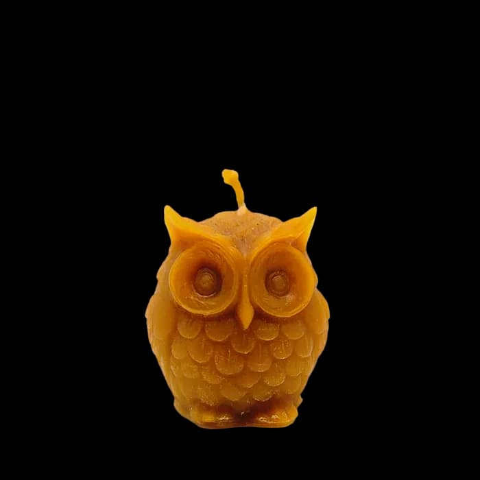 Espelma Mussol de la Sort Artesanal de Cera d'Abella